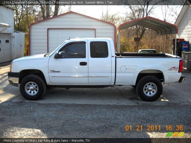 Summit White / Tan 2003 Chevrolet Silverado 2500HD LT Extended Cab 4x4