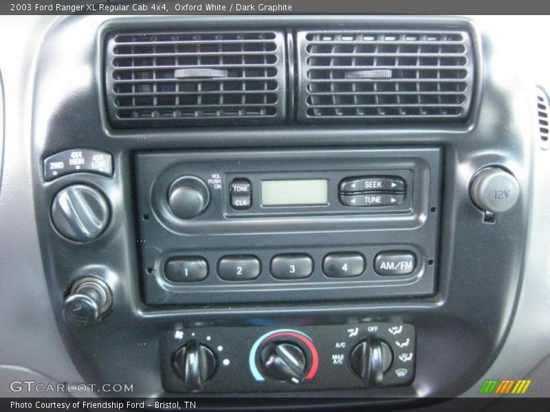 Controls of 2003 Ranger XL Regular Cab 4x4