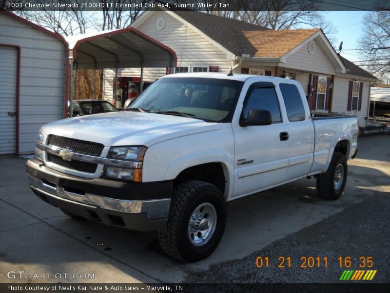 Summit White / Tan 2003 Chevrolet Silverado 2500HD LT Extended Cab 4x4