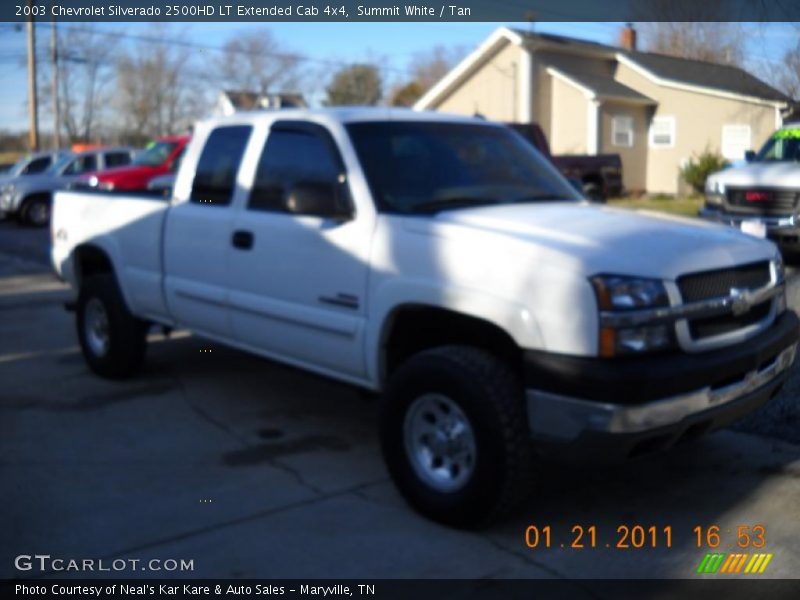 Summit White / Tan 2003 Chevrolet Silverado 2500HD LT Extended Cab 4x4