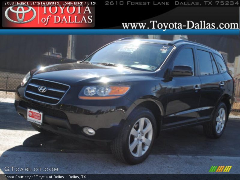 Ebony Black / Black 2008 Hyundai Santa Fe Limited