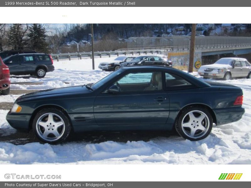 Dark Turquoise Metallic / Shell 1999 Mercedes-Benz SL 500 Roadster