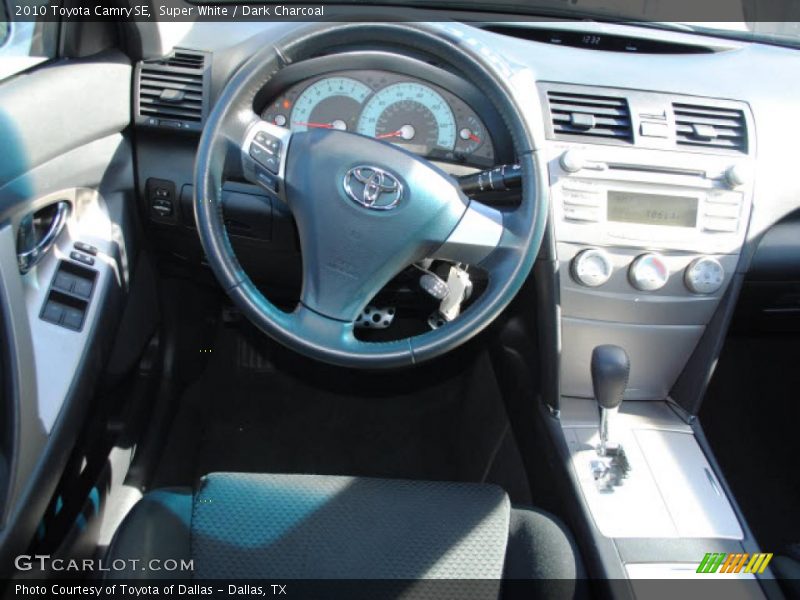 Super White / Dark Charcoal 2010 Toyota Camry SE