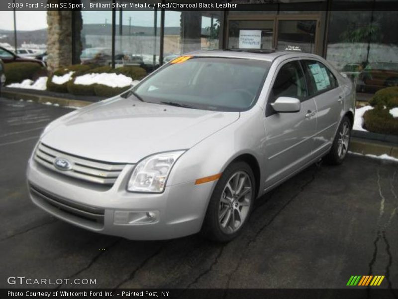 Brilliant Silver Metallic / Red/Charcoal Black Leather 2009 Ford Fusion SE Sport