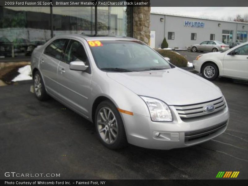 Brilliant Silver Metallic / Red/Charcoal Black Leather 2009 Ford Fusion SE Sport