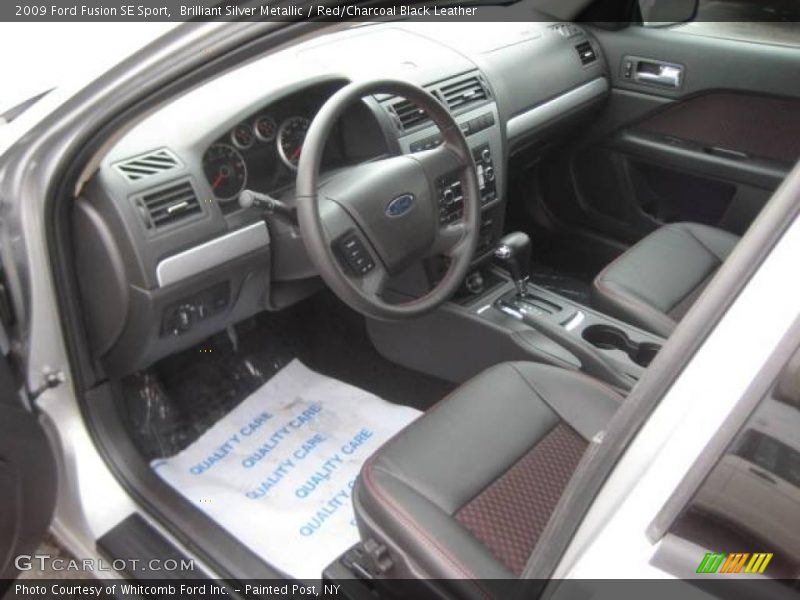 Brilliant Silver Metallic / Red/Charcoal Black Leather 2009 Ford Fusion SE Sport
