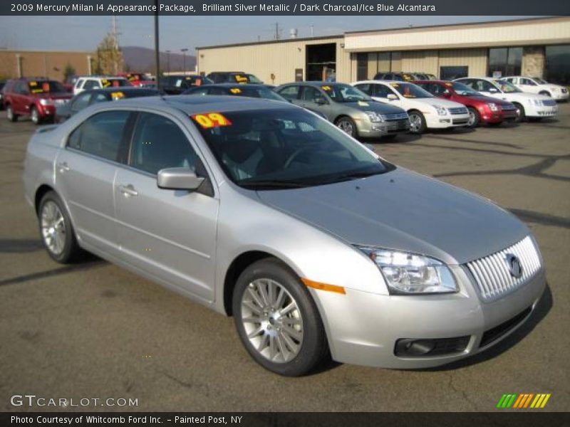 Brilliant Silver Metallic / Dark Charcoal/Ice Blue Alcantara 2009 Mercury Milan I4 Appearance Package