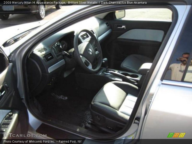 Brilliant Silver Metallic / Dark Charcoal/Ice Blue Alcantara 2009 Mercury Milan I4 Appearance Package