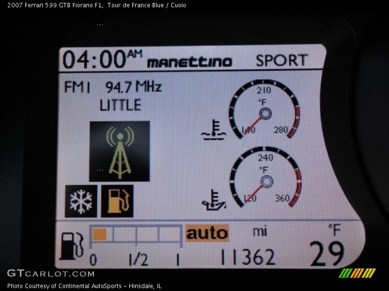  2007 599 GTB Fiorano F1 F1 Gauges