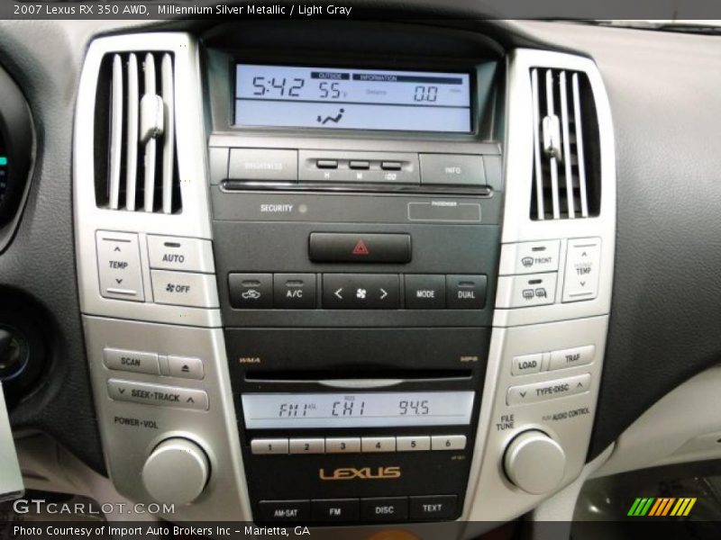 Millennium Silver Metallic / Light Gray 2007 Lexus RX 350 AWD