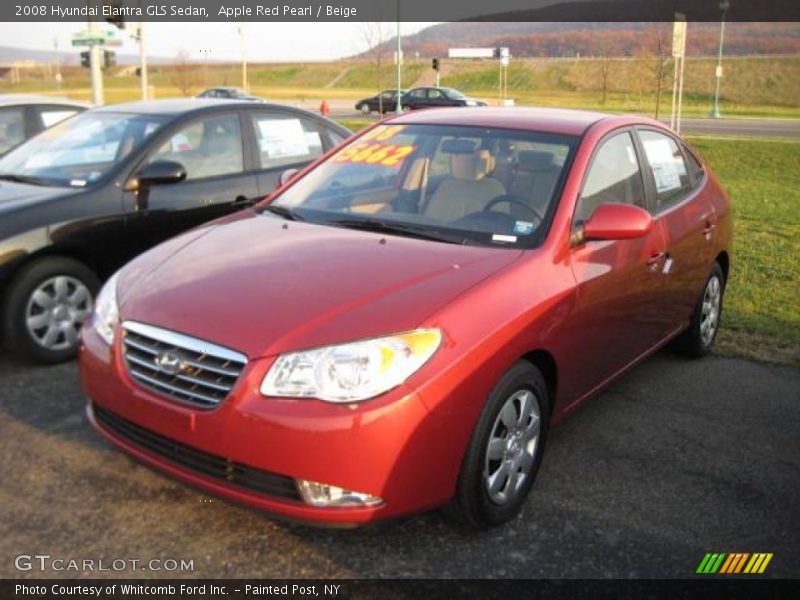 Apple Red Pearl / Beige 2008 Hyundai Elantra GLS Sedan