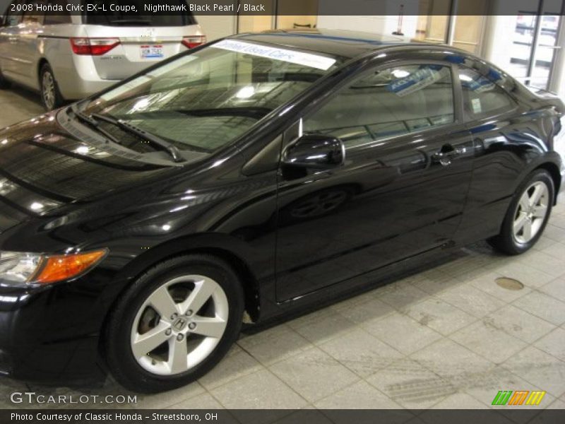 Nighthawk Black Pearl / Black 2008 Honda Civic EX-L Coupe