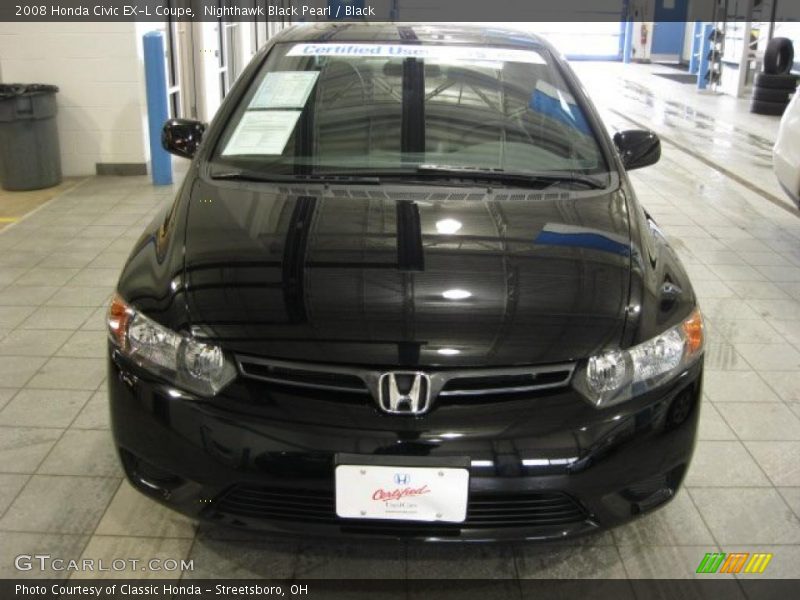 Nighthawk Black Pearl / Black 2008 Honda Civic EX-L Coupe