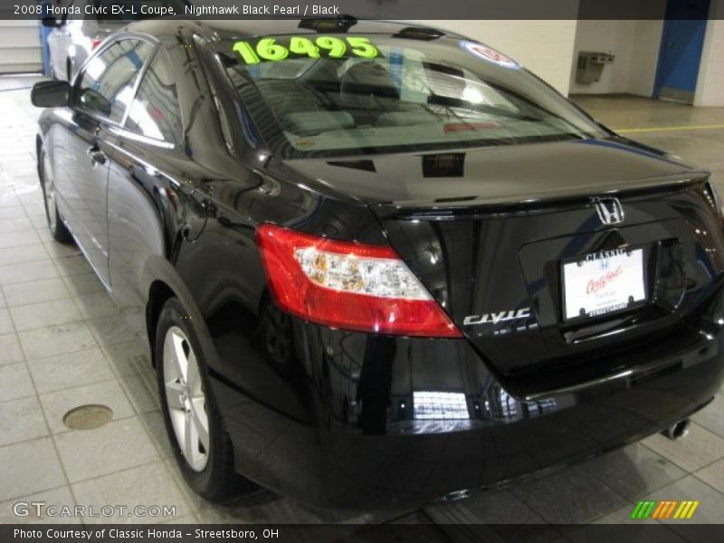 Nighthawk Black Pearl / Black 2008 Honda Civic EX-L Coupe