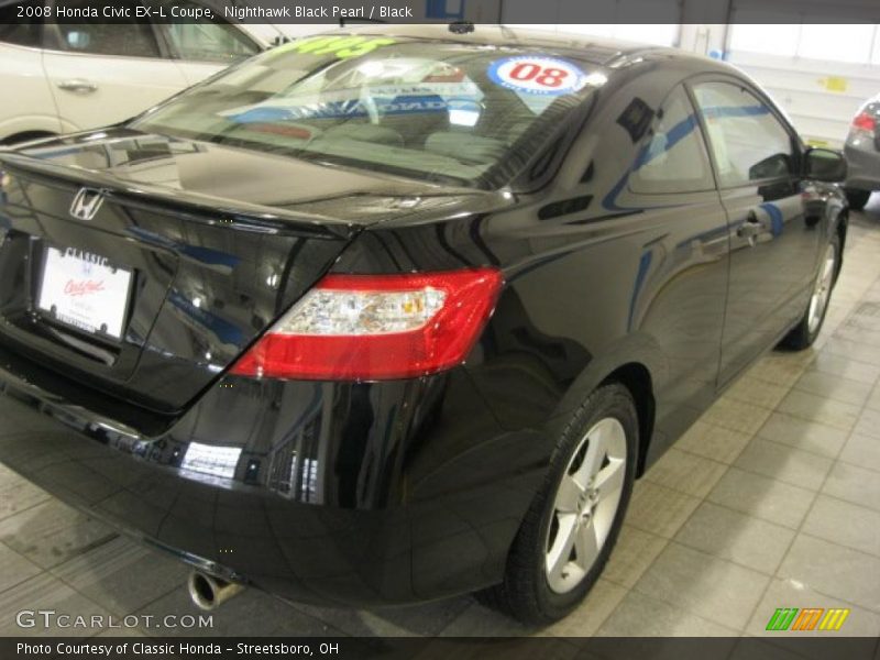Nighthawk Black Pearl / Black 2008 Honda Civic EX-L Coupe