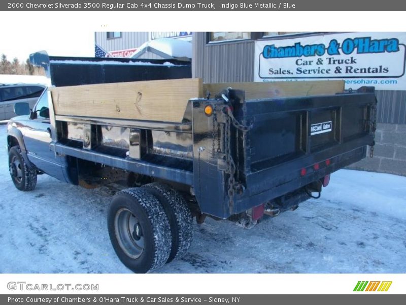 Indigo Blue Metallic / Blue 2000 Chevrolet Silverado 3500 Regular Cab 4x4 Chassis Dump Truck