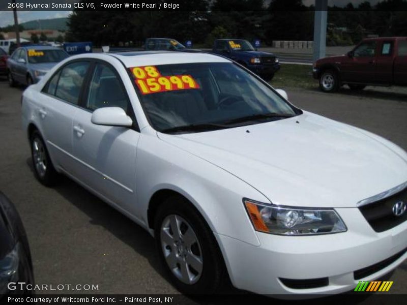 Powder White Pearl / Beige 2008 Hyundai Sonata GLS V6