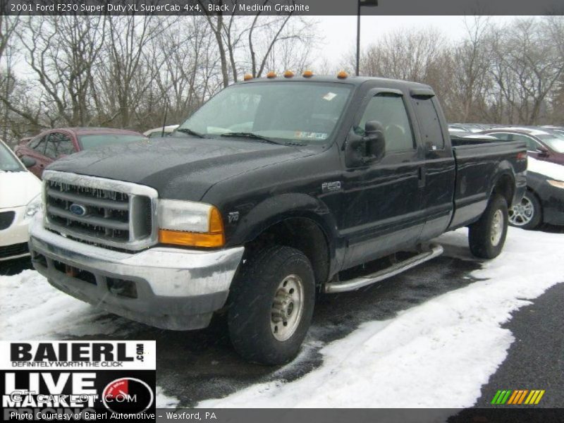 Black / Medium Graphite 2001 Ford F250 Super Duty XL SuperCab 4x4