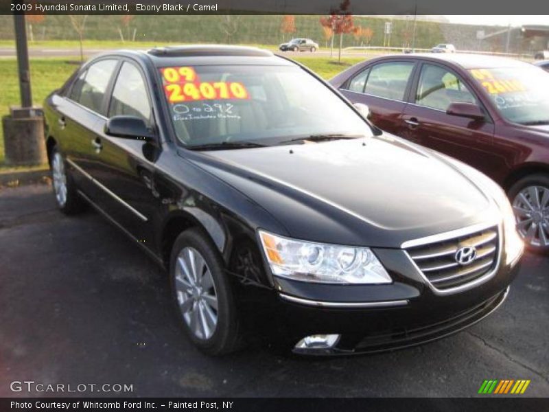 Ebony Black / Camel 2009 Hyundai Sonata Limited