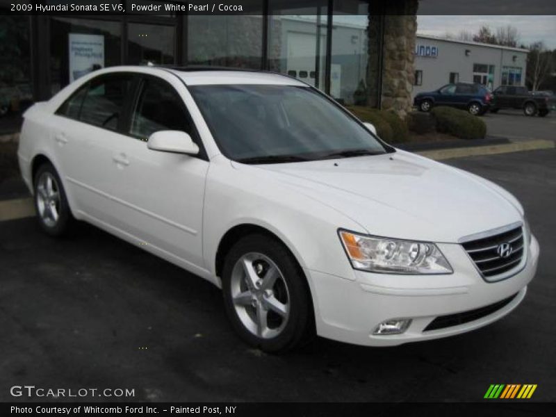 Powder White Pearl / Cocoa 2009 Hyundai Sonata SE V6