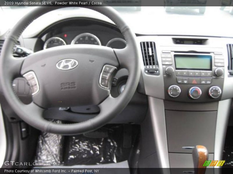 Powder White Pearl / Cocoa 2009 Hyundai Sonata SE V6