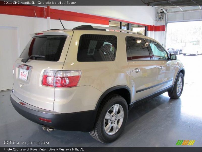 Gold Mist Metallic / Ebony 2011 GMC Acadia SL