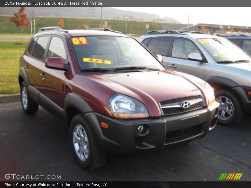 Mesa Red / Beige 2009 Hyundai Tucson SE V6 4WD