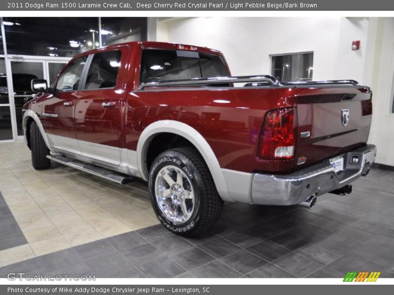 Deep Cherry Red Crystal Pearl / Light Pebble Beige/Bark Brown 2011 Dodge Ram 1500 Laramie Crew Cab