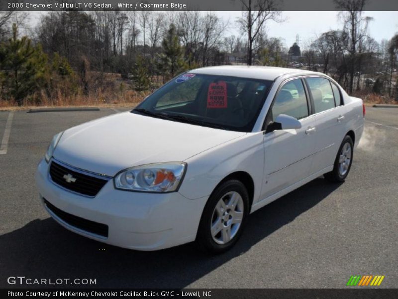 White / Cashmere Beige 2006 Chevrolet Malibu LT V6 Sedan