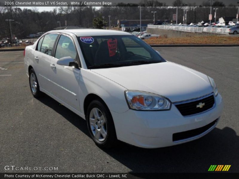 White / Cashmere Beige 2006 Chevrolet Malibu LT V6 Sedan