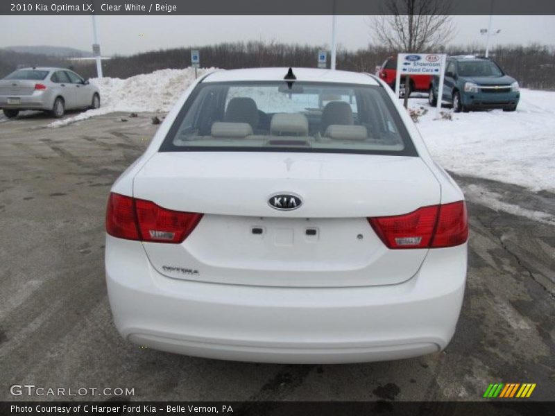 Clear White / Beige 2010 Kia Optima LX