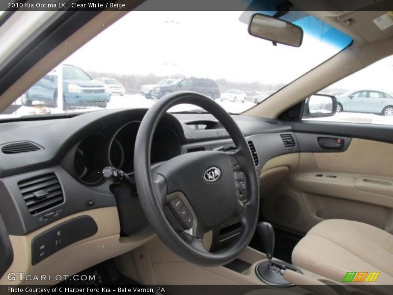 Clear White / Beige 2010 Kia Optima LX