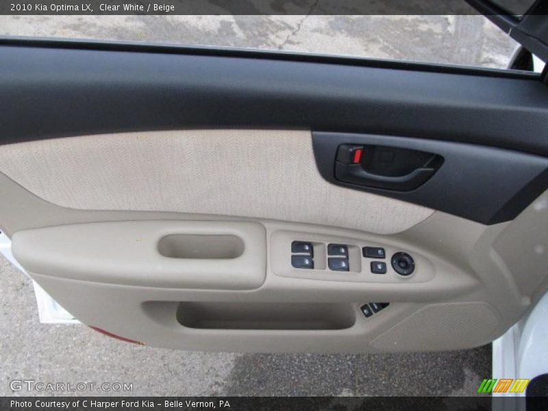 Clear White / Beige 2010 Kia Optima LX