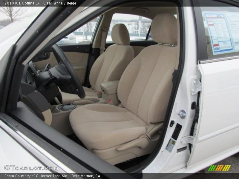Clear White / Beige 2010 Kia Optima LX