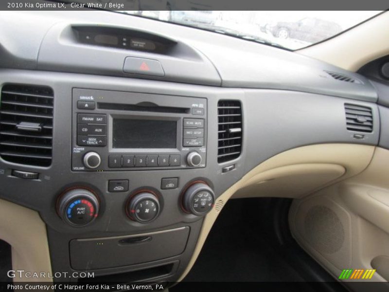 Clear White / Beige 2010 Kia Optima LX