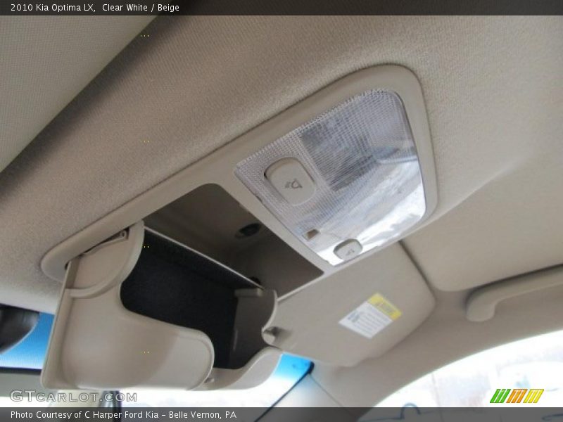 Clear White / Beige 2010 Kia Optima LX