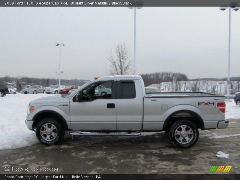 Brilliant Silver Metallic / Black/Black 2009 Ford F150 FX4 SuperCab 4x4