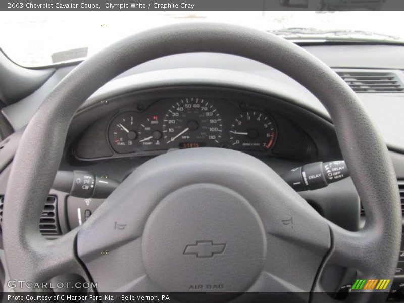 Olympic White / Graphite Gray 2003 Chevrolet Cavalier Coupe