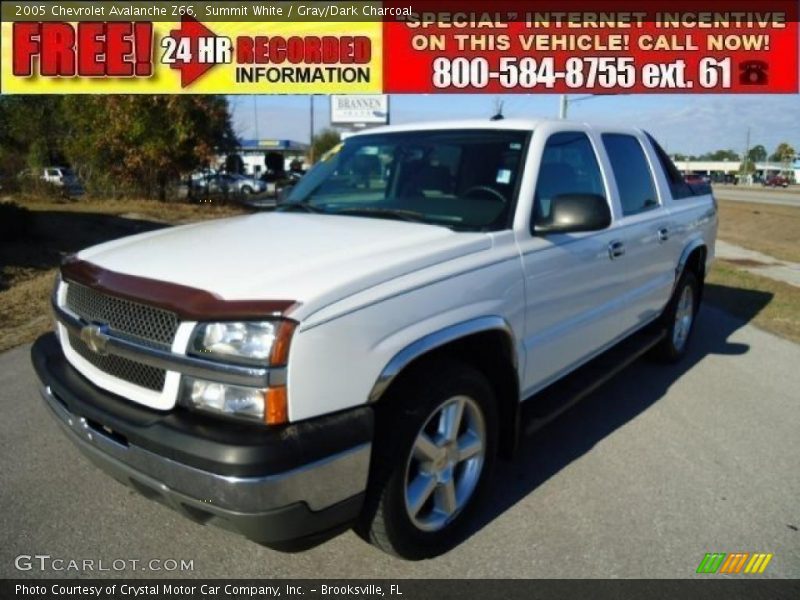 Summit White / Gray/Dark Charcoal 2005 Chevrolet Avalanche Z66
