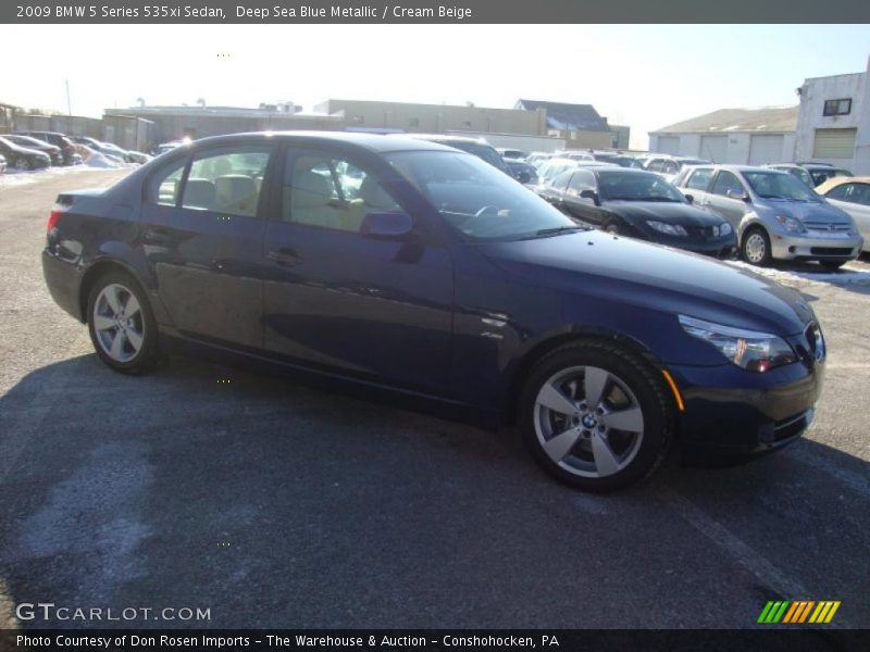 Deep Sea Blue Metallic / Cream Beige 2009 BMW 5 Series 535xi Sedan