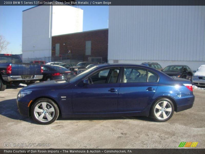 Deep Sea Blue Metallic / Cream Beige 2009 BMW 5 Series 535xi Sedan