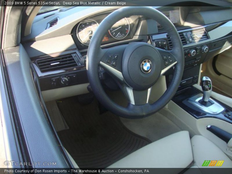 Deep Sea Blue Metallic / Cream Beige 2009 BMW 5 Series 535xi Sedan