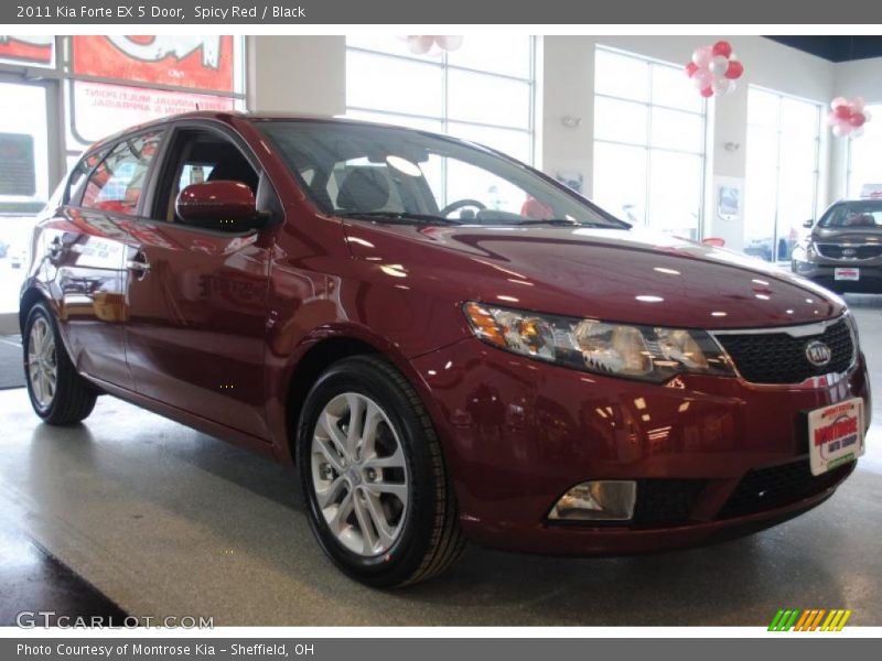 Spicy Red / Black 2011 Kia Forte EX 5 Door