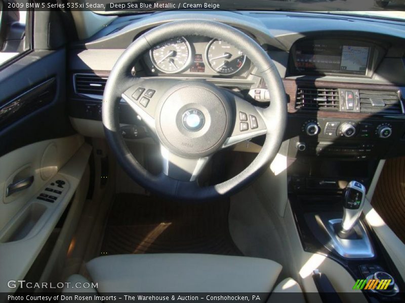 Deep Sea Blue Metallic / Cream Beige 2009 BMW 5 Series 535xi Sedan