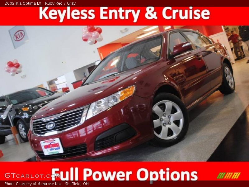 Ruby Red / Gray 2009 Kia Optima LX