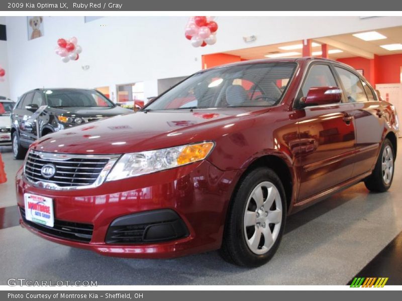 Ruby Red / Gray 2009 Kia Optima LX