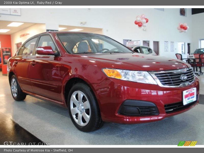 Ruby Red / Gray 2009 Kia Optima LX