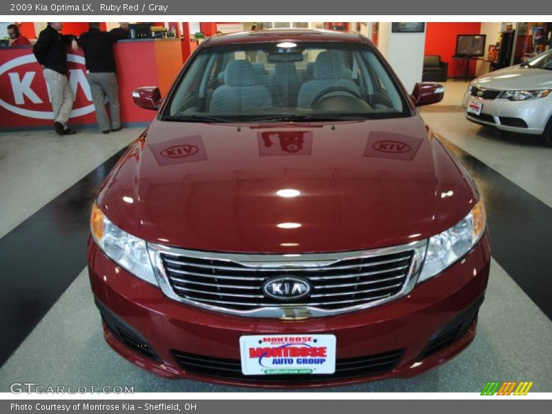 Ruby Red / Gray 2009 Kia Optima LX