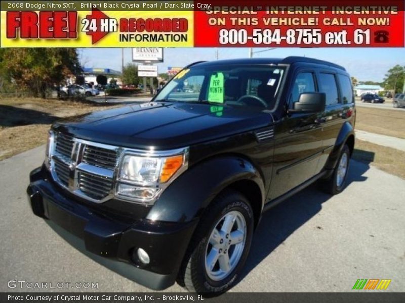 Brilliant Black Crystal Pearl / Dark Slate Gray 2008 Dodge Nitro SXT
