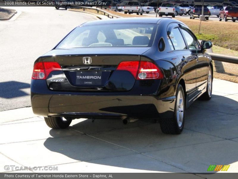 Nighthawk Black Pearl / Gray 2008 Honda Civic EX Sedan